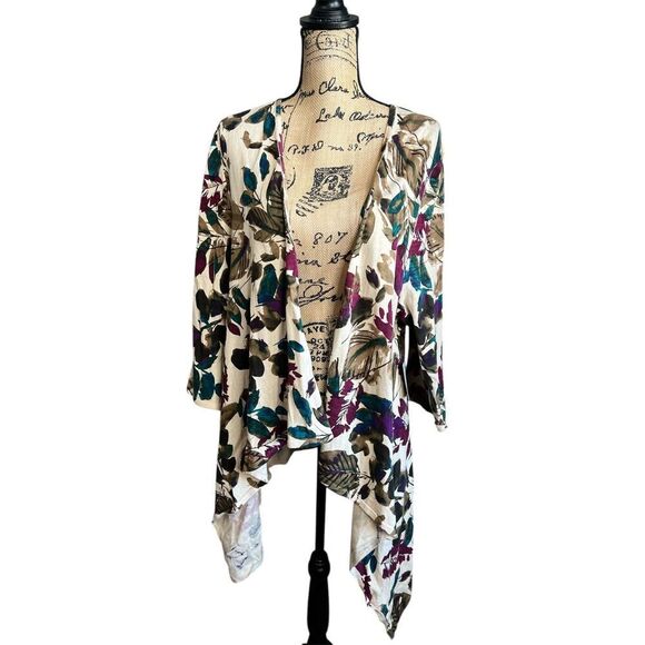 Relativity cardigan floral draped size 3X fall office casual - Picture 1 of 6